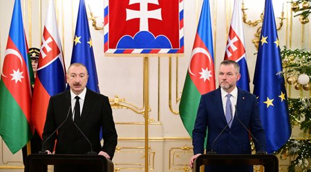 Президенты Азербайджана и Словакии выступили с заявлениями для прессы