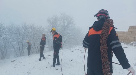 FHN qarlı havada axtarış-xilasetmə ilə bağlı təlim keçirib