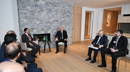 Aliyev holds series of meetings in Davos