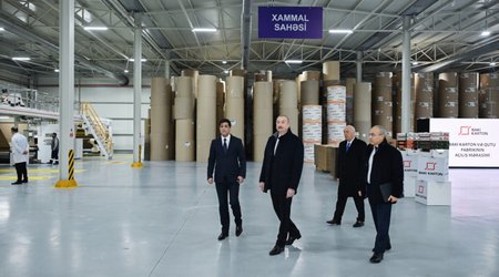 Karton və qutu taralarının istehsalı müəssisəsininaçılışı olub