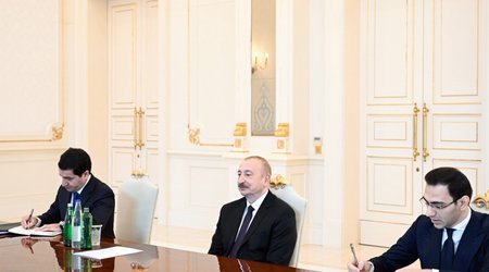 İlham Əliyev Ərəb Parlamentinin prezidentini qəbul edib