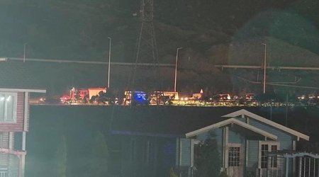 Bakı dairəvi yolunda maşın yanıb,sıxlıq yaranıb