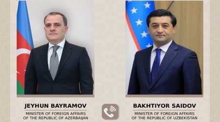 Ceyhun Bayramov özbəkistanlı həmkarı ilə Yaxın Şərqdəki təhlükəsizliyi müzakirə edib