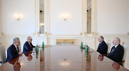 President of Azerbaijan Ilham Aliyev receives Ministers of Foreign Affairs and Transport of Kazakhstan
