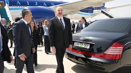 Aliyevs arrive in Turkey for diplomatic forum