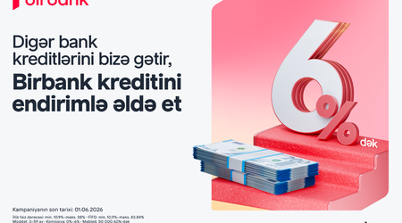 Kreditinizi Birbank-a gətirin, 6%-dək endirim qazanın
