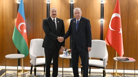 Ilham Aliyev Meets Recep Tayyip Erdogan in Bishkek
