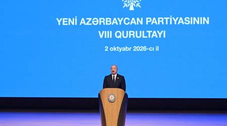 İlham Əliyevin sosial media hesablarında YAP-ın VIII Qurultayındakı çıxışı ilə bağlı videoçarx paylaşılıb