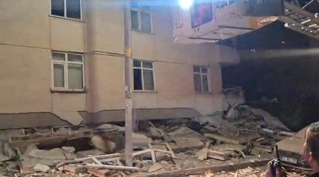 Residential building collapses in Istanbul