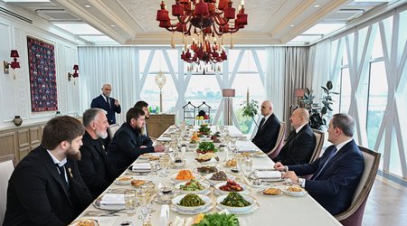İlham Əliyev və Ramzan Kadırov birgə nahar ediblər