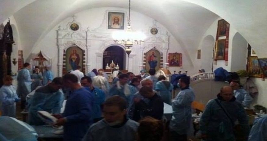 Киев: монастырь превратился в госпиталь- ВИДЕО Киев: монастырь превратился в госпиталь- ВИДЕО