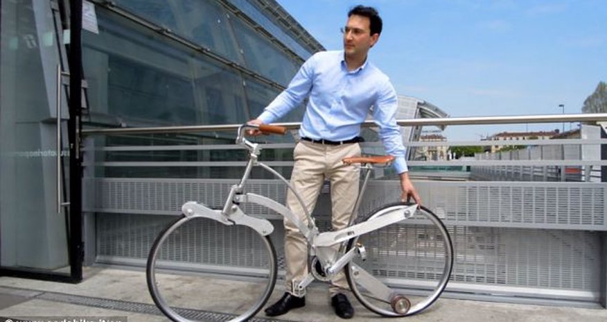 Origami bike that can fold down to the width of an umbrella - PHOTO+VIDEO Origami bike that can fold down to the width of an umbrella - PHOTO+VIDEO