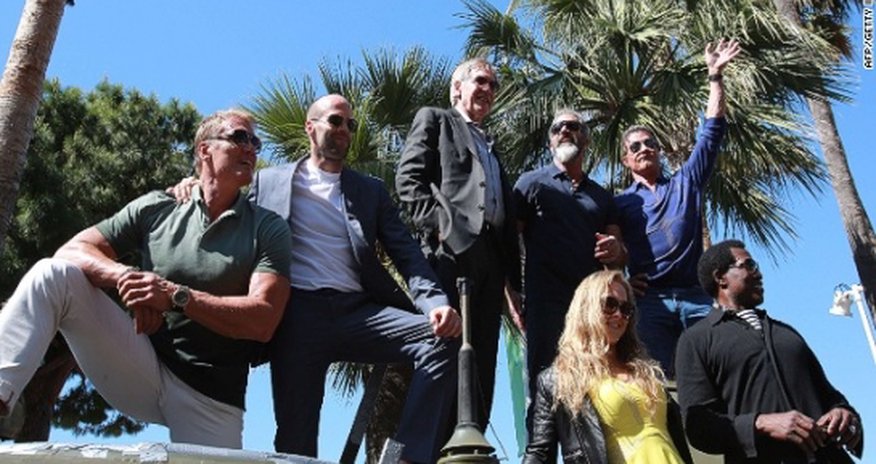 Action heroes invade Cannes on tanks Action heroes invade Cannes on tanks