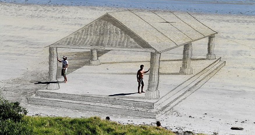 Artists create amazing 3D sand drawings - PHOTO Artists create amazing 3D sand drawings - PHOTO