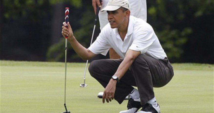 Obama işləmir, ancaq qolf oynayır Obama işləmir, ancaq qolf oynayır