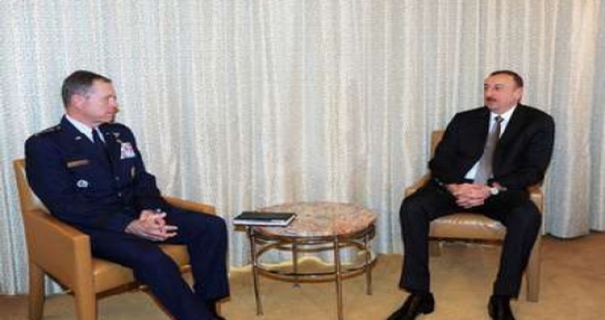 Ilham Aliyev receives the Commander of the U.S. Transport Ilham Aliyev receives the Commander of the U.S. Transport