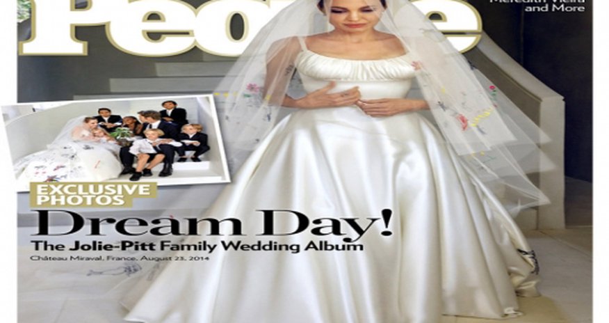 Jolie's wedding dress revealed on the cover of People Magazine Jolie's wedding dress revealed on the cover of People Magazine