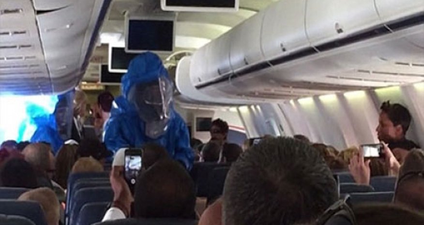 Ebola zarafatı təyyarənin məcburi enişinə səbəb oldu Ebola zarafatı təyyarənin məcburi enişinə səbəb oldu