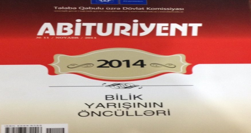 Abituriyent jurnalının yeni nəşri çap olundu Abituriyent jurnalının yeni nəşri çap olundu
