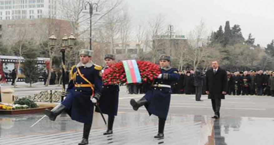 President Aliyev visits Khojaly memorial in Baku President Aliyev visits Khojaly memorial in Baku