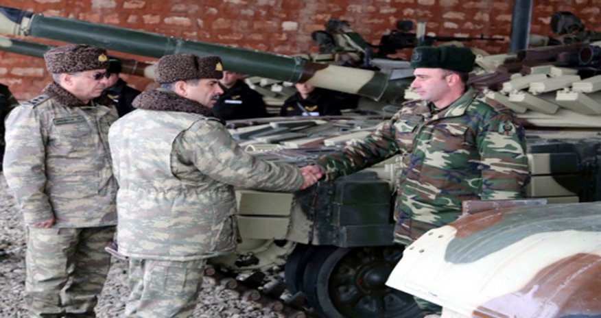 Azeri defense minister visits military units near Karabakh Azeri defense minister visits military units near Karabakh