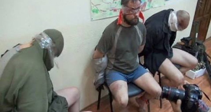 Pro-Russian rebels parade latest captives for the press in Ukraine Pro-Russian rebels parade latest captives for the press in Ukraine