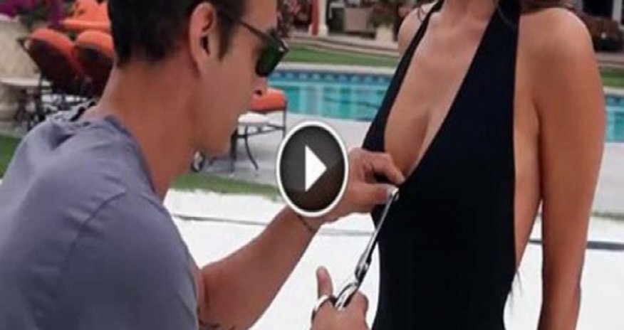 Guy Takes A Pair Of Scissors And Turns A Cheap Swimsuit Into ... - VIDEO Guy Takes A Pair Of Scissors And Turns A Cheap Swimsuit Into ... - VIDEO
