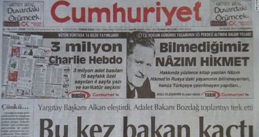 Turkey bans Charlie Hebdo cover, newspaper gets death threats Turkey bans Charlie Hebdo cover, newspaper gets death threats
