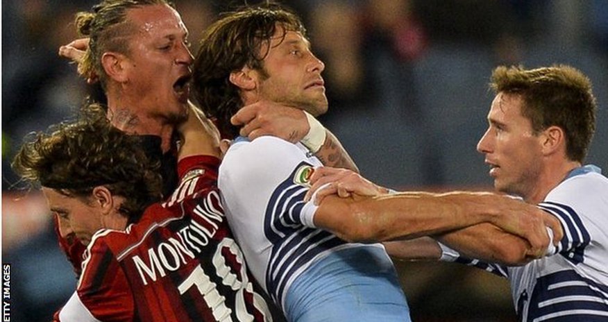 Philippe Mexes: Milan defender sent off amid Serie A brawl Philippe Mexes: Milan defender sent off amid Serie A brawl