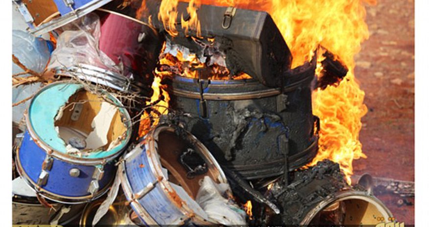 Now Libya’s ISIS extremist attack music as they burn ‘un-Islamic’ drums Now Libya’s ISIS extremist attack music as they burn ‘un-Islamic’ drums