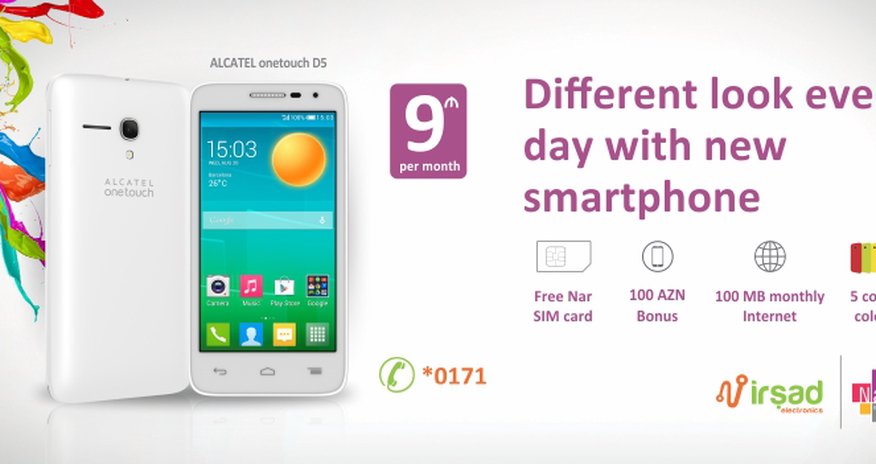 Buy Alcatel D5 Smartphone and Get Your Nar Mobile Bonuses! Buy Alcatel D5 Smartphone and Get Your Nar Mobile Bonuses!