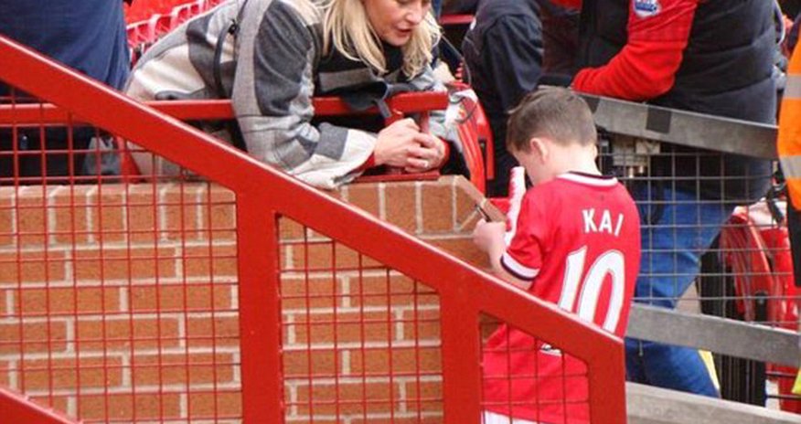 Kai Rooney, five, is asked for his AUTOGRAPH Kai Rooney, five, is asked for his AUTOGRAPH