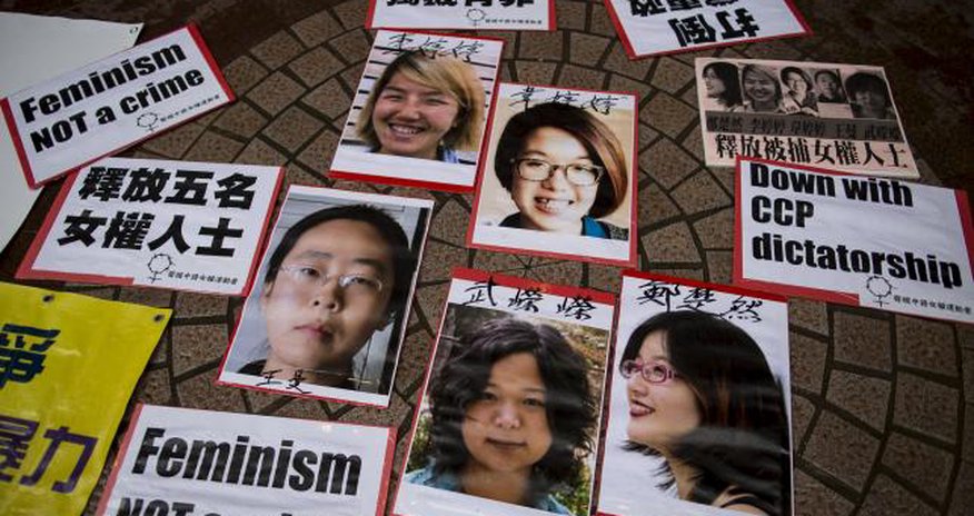 China frees five women activists on bail after outcry China frees five women activists on bail after outcry