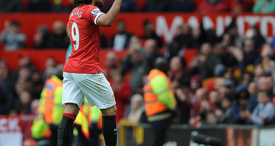 Radamel Falcao waves goodbye to Manchester United fans Radamel Falcao waves goodbye to Manchester United fans