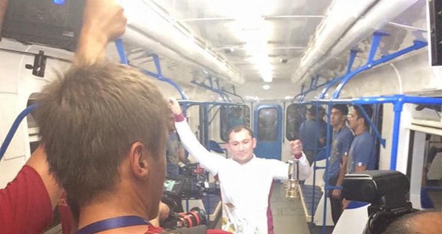 Avropa Oyunlarının məşəli metroda Avropa Oyunlarının məşəli metroda