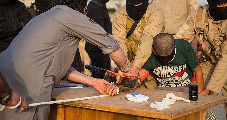 Blindfolded, pinned down and butchered with a MEAT CLEAVER Blindfolded, pinned down and butchered with a MEAT CLEAVER