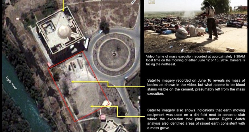 The ISIS massacre of 770 in Iraq that was so bloody it could be seen from space The ISIS massacre of 770 in Iraq that was so bloody it could be seen from space