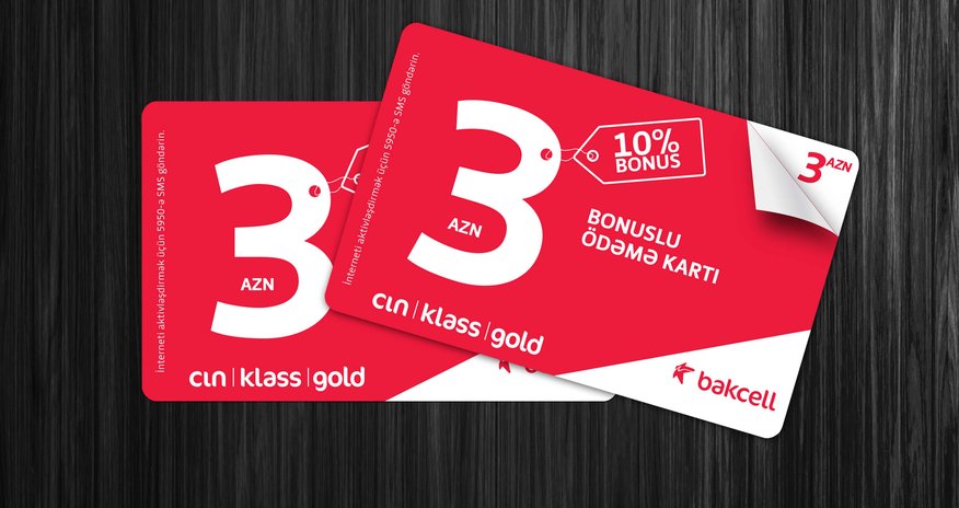 Bakcell 10% bonuslu 3 AZN nominallı ödəmə kartlarını təqdim edir Bakcell 10% bonuslu 3 AZN nominallı ödəmə kartlarını təqdim edir