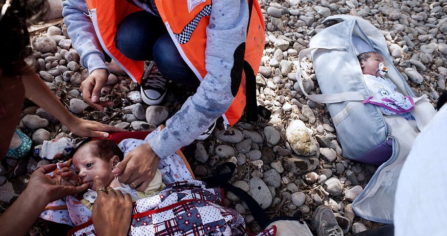 Desperate Syrian family risk the lives of their eight-month-old twins Desperate Syrian family risk the lives of their eight-month-old twins