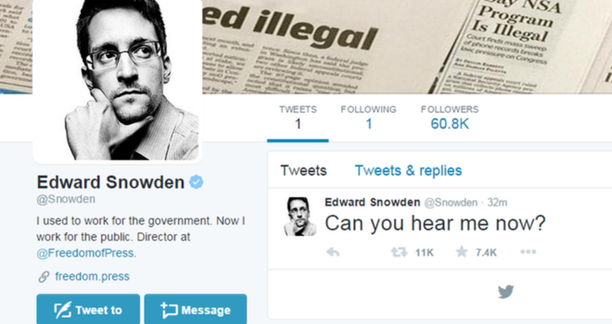 Edward Snowden joins Twitter and follows NSA Edward Snowden joins Twitter and follows NSA
