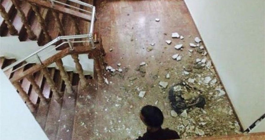 Bakıda universitetin tavanı çökdü Bakıda universitetin tavanı çökdü