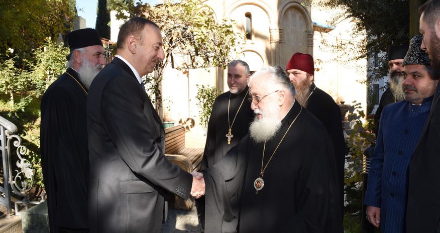 İlham Əliyev Gürcüstan Pravoslav Kilsəsinin Patriarxı ilə görüşüb - FOTO İlham Əliyev Gürcüstan Pravoslav Kilsəsinin Patriarxı ilə görüşüb - FOTO