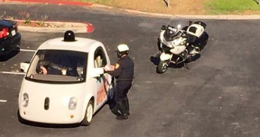 Google car pulled over for being too slow Google car pulled over for being too slow