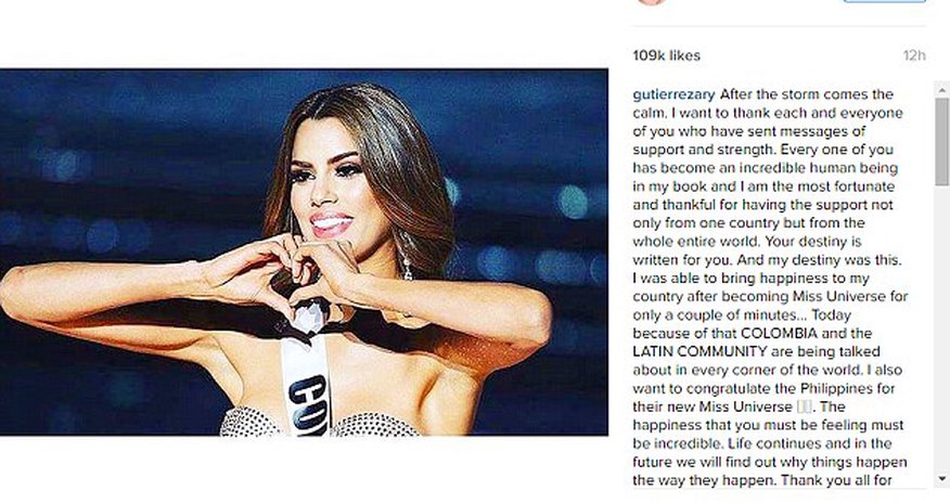 Miss Colombia breaks her silence after being wrongly named the winner Miss Colombia breaks her silence after being wrongly named the winner