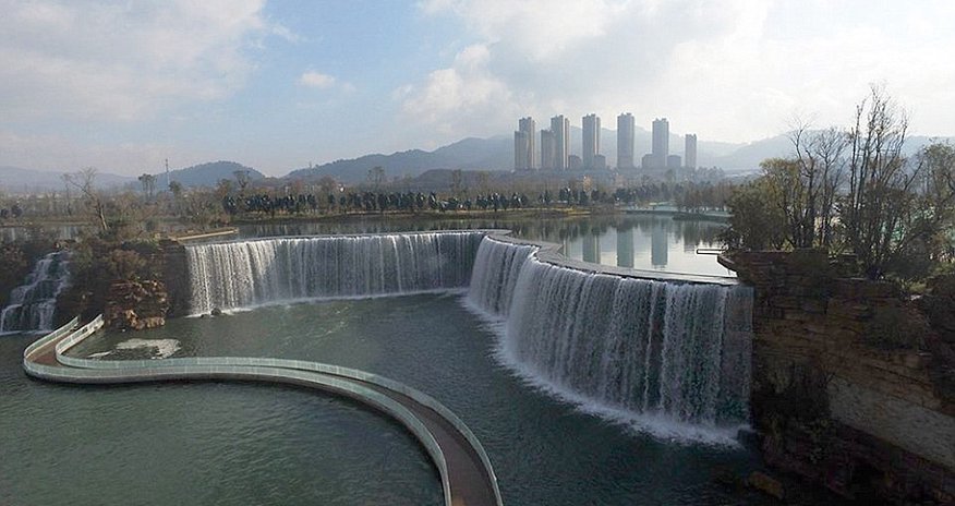 China unveils its new man-made WATERFALL China unveils its new man-made WATERFALL