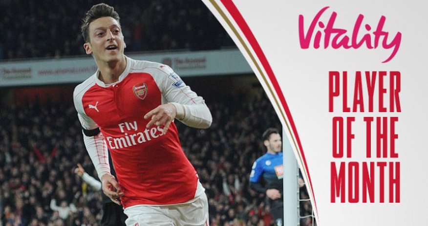 Ozil is Vitality Player of the Month Ozil is Vitality Player of the Month
