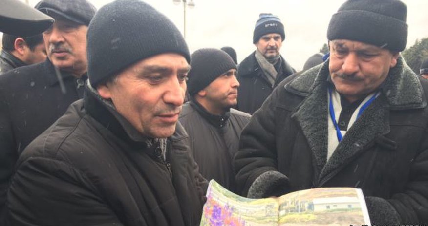 Azerbaijan gold mine workers protest lack of salary Azerbaijan gold mine workers protest lack of salary
