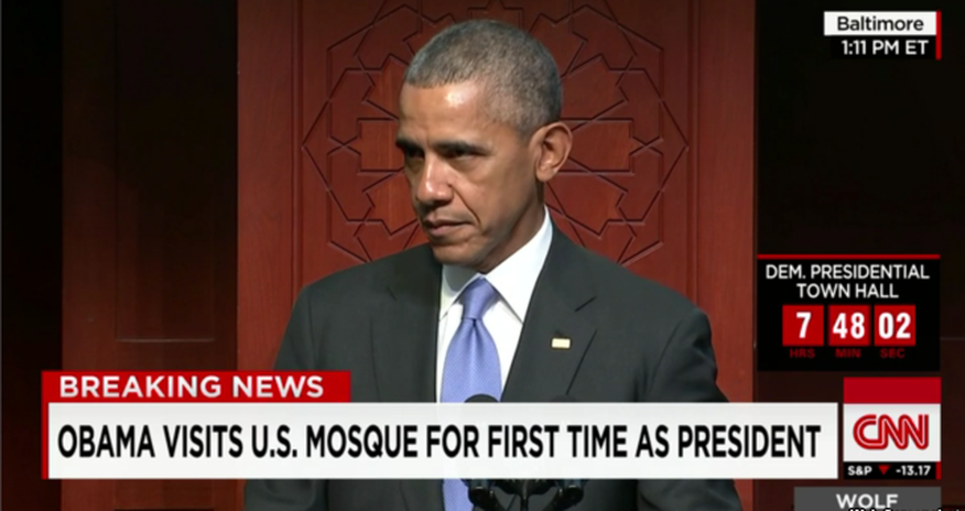 Obama məsciddə çıxış etdi Obama məsciddə çıxış etdi