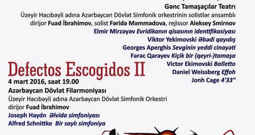 “Seçmə qüsurlar” musiqili tamaşası nümayiş etdiriləcək “Seçmə qüsurlar” musiqili tamaşası nümayiş etdiriləcək