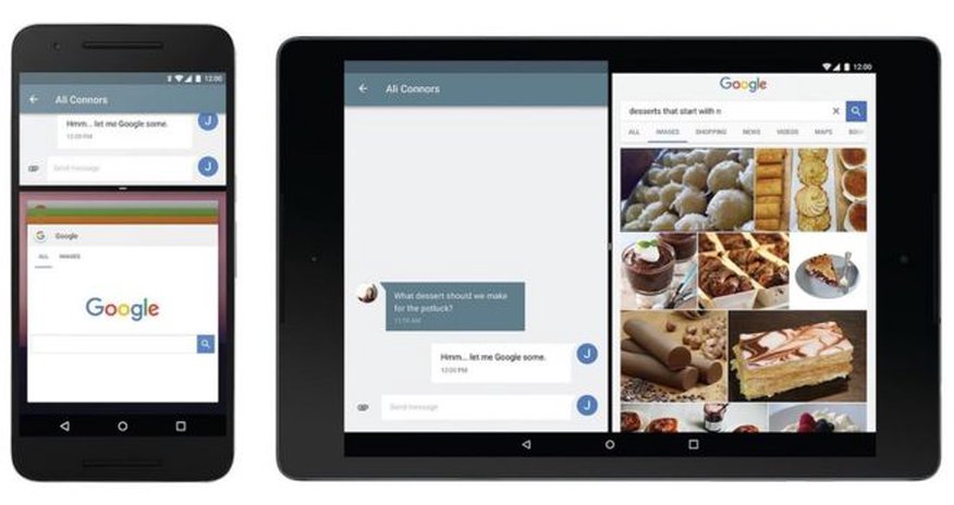 Android N brings split-screen multitasking apps Android N brings split-screen multitasking apps